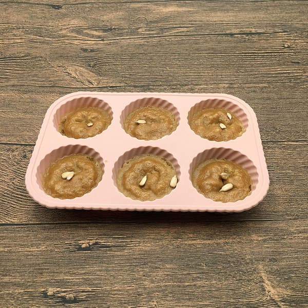 DIY Silikon Bakform, 6 Hål Runda Kakor Chokladpudding Mo