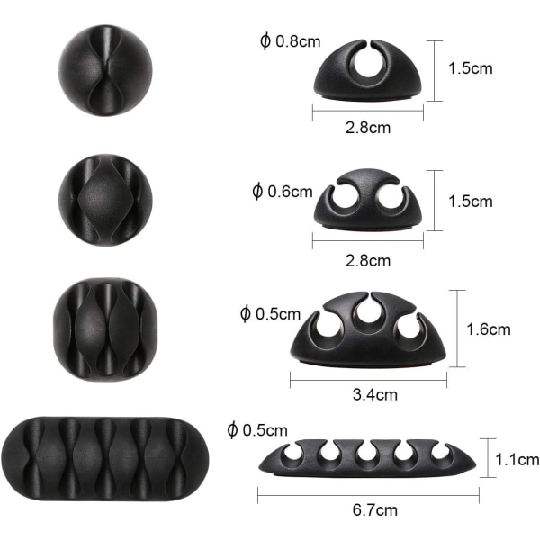 Kabelklips Kabelholder, Multifunktionel Kabelstyring Kabelorganisering