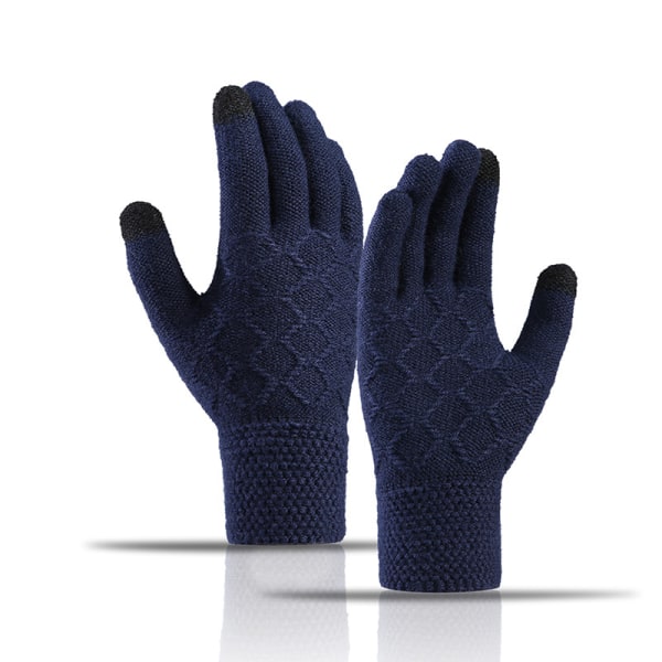 Touch Screen Handsker til mænd Vinter varme strikhandsker med blød lin