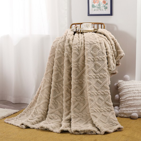 Fleecetæppe - Med Cashmere-følelse - Superblødt og varmt - Fleece Plaid - Taftstof - Fleecetæppe 150 x 100 cm - Superblødt