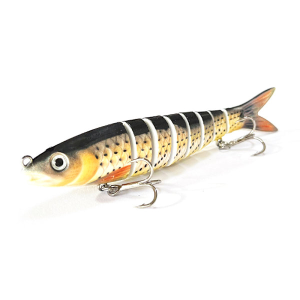 5,4 tum Bionic Slow Sinking Pike Havsfiskebete Bass Abborre Öring Fiskebete Flerledat Färsk