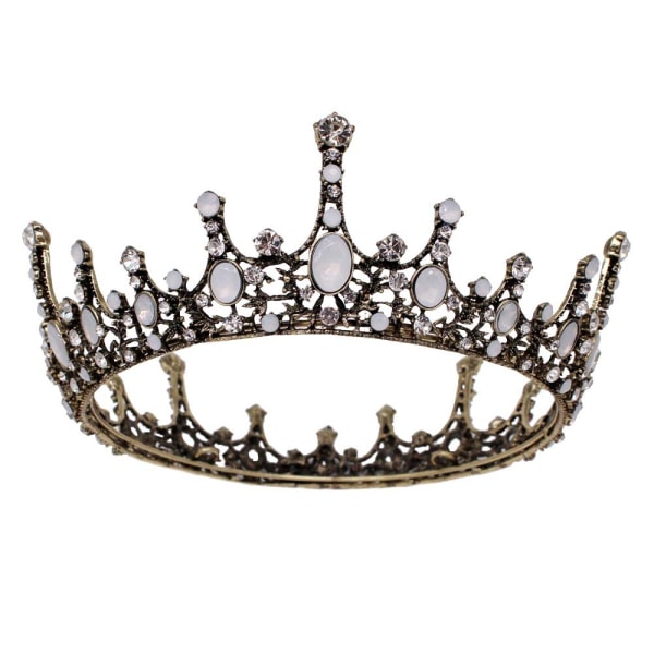 Sort krone bryllup tiara til voksne runde vintage barok tiaraer
