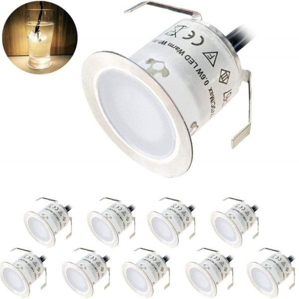 Innfelt LED-dekklyssett (10 pakke), 12V lavspenningslandskap