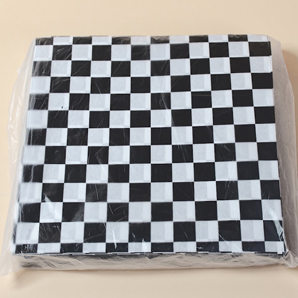 100 stk. Delipapirark 12x12\", Premium Fedtbestandig Vokset Papirark til Mad, Klassiske Ternede Madkurvforinger, Sandwich