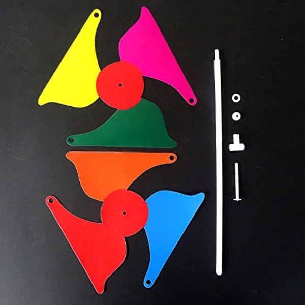 (Pakke med 8) farverige vindmøller som gave til børn at lege, eller