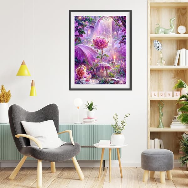 Landskabsdiamantmaleri Sæt til Voksne, 30x40cm 5D Blomster Dia