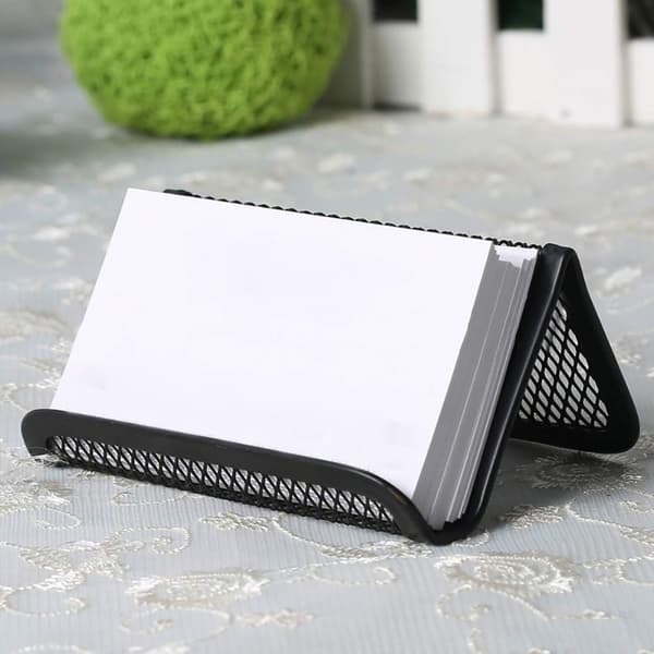 Visitkort Holder, Metal Mesh Solid Farve Kold Hul Business