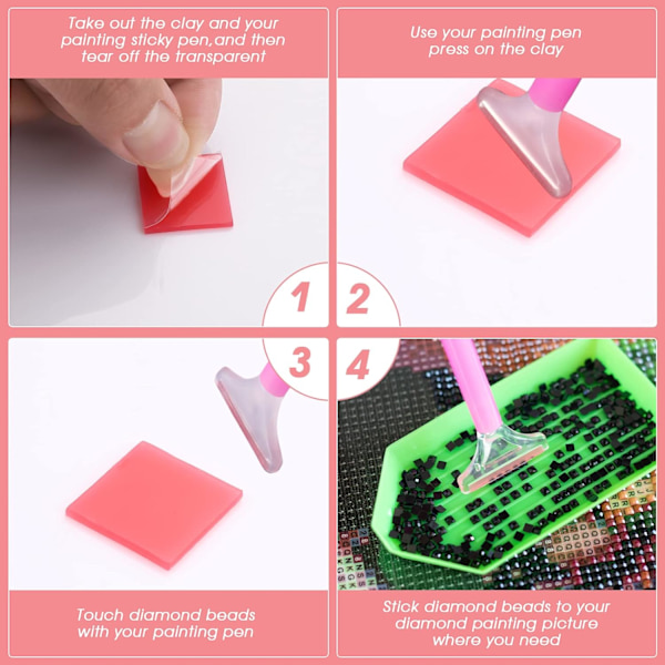 90 st Diamantmålning Vax, 2 x 2 cm Färgglada DIY Diamantmålning