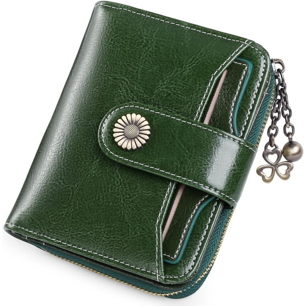 Naisten lompakko (Vintage Green) Nahkainen lyhyt kukkaro rahalaukku naisille