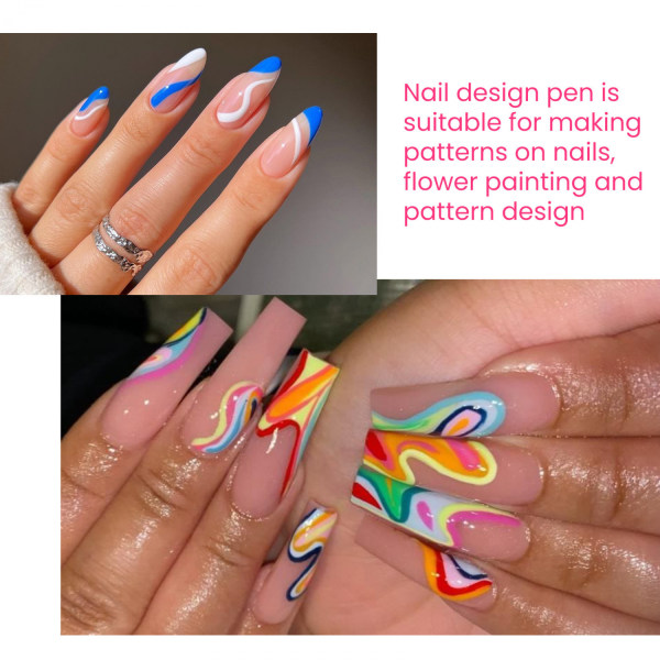 Nagelkonstborste Set med 8 Nagelkonstpennor Professionella Verktyg
