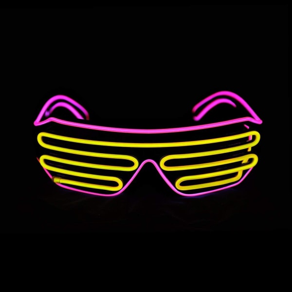 Glow Shutter Neon Rave Glasögon El Wire Blinkande LED Solglasögon Li