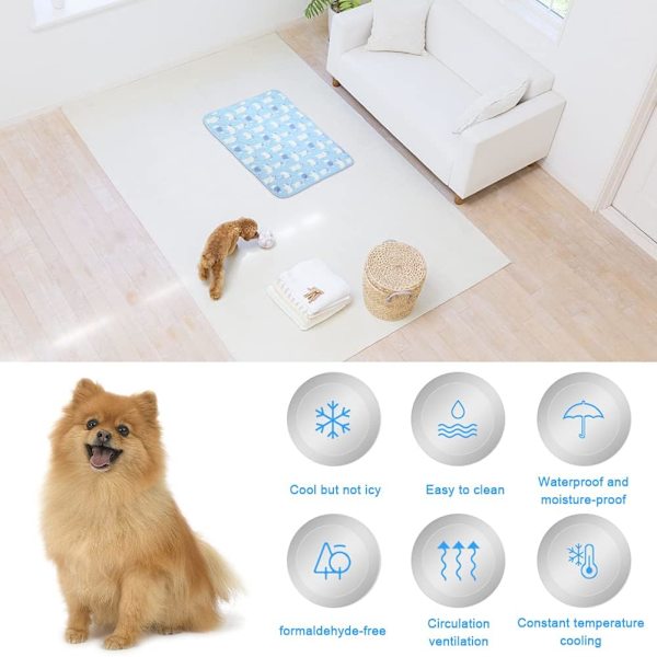 55x70cm Kølemåtter til Hunde, Blå Kattekølemåtte Kølepude til Kæledyr Kølemåtte til Hunde Hvalpe Kølemåtte Marsvin P