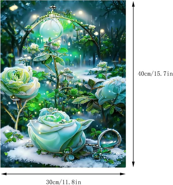 (30 × 40 cm, Blomst S) DIY Diamantmaling, Blomster 5d Diamantmaling