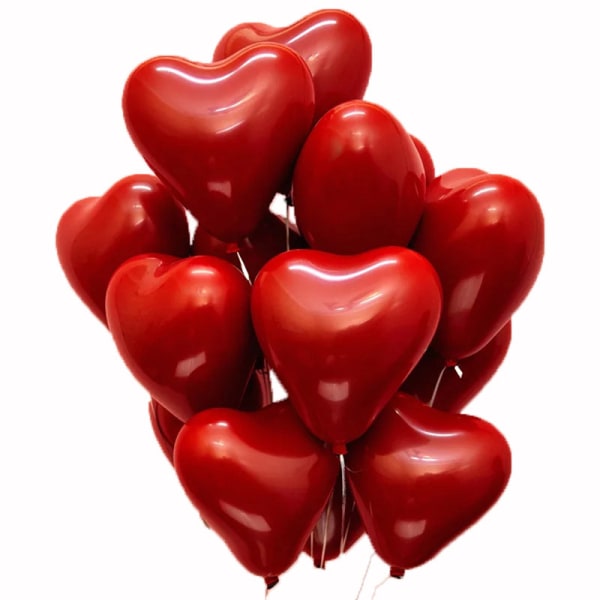 Rød hjerteballon, 10 tommer rød latex heliumballoner Romantisk, ons