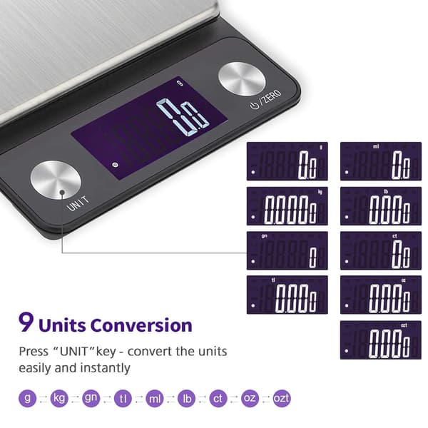 Köksskala, Digital Elektronisk Vågskala, USB Laddningsbar, Hög Precision
