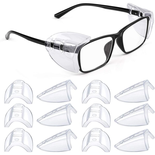 Skyddsglasögon sidoskydd för receptbelagda glasögon, genomskinlig glid-