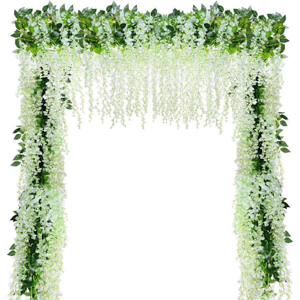 12 st Vit Konstgjorda Blommor Konstgjorda Wisteria Heminredning