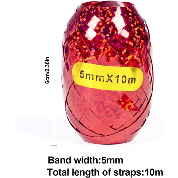 10 meter ballongbånd, gavebånd, til dekoration af fest