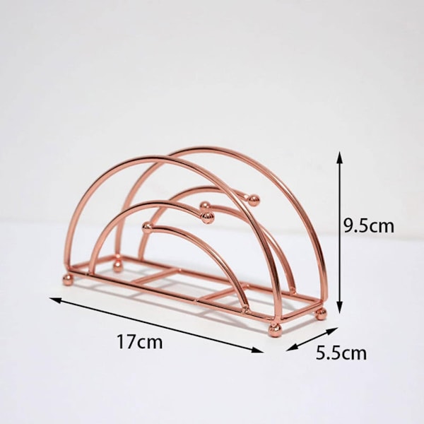 (Rose Gold) Metal Serviet Holder Opretstående Moderne Serviet Holder til Bar Restaurant Bordplade