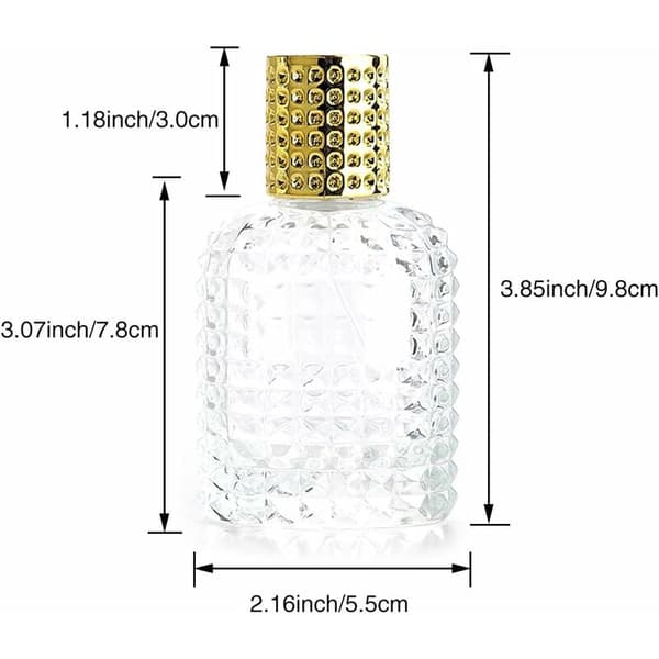 50 ml Tyhjä Lasinen Suihkepullosetti Täyttösuppilolla
