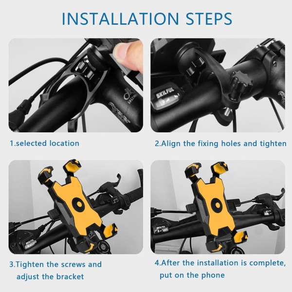 Cykeltelefonholder, Motorcykeltelefonholder, Justerbar for One To