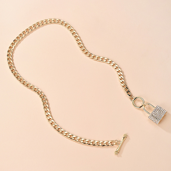 Låskedjan Halsband Set, Flerskikts Legering Punk Lång Kedja Personlighet