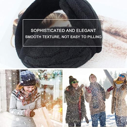 Varma Öronmuffar Vinter Öronmuffar Klassiska Fleece Öronmuffar Wrap Solid