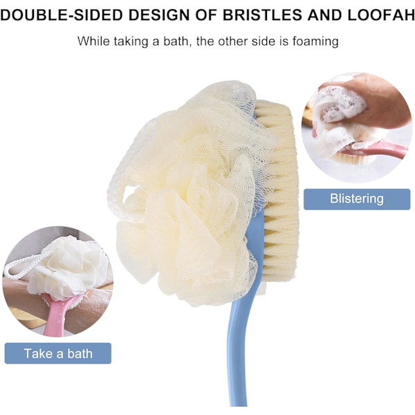 Duschbrist med Borst och Loofah, Kroppsborst med Långt
