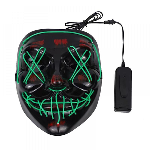 Halloween-mask LED-ljusmask (röd) för festival Cosplay Halloween-kostym Maskeradfester, karneval, presenter