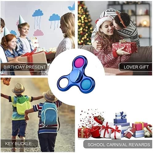(Blå) Fidget Spinner Poppet Simpel Rotation Sensorisk Legetøj, Pop it Fidget Legetøj, Bærbar Fidget