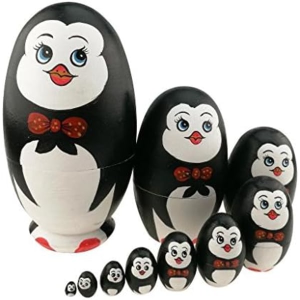 10st söta pingvinägg nästkommande dockor Handgjorda trädockor för Ki