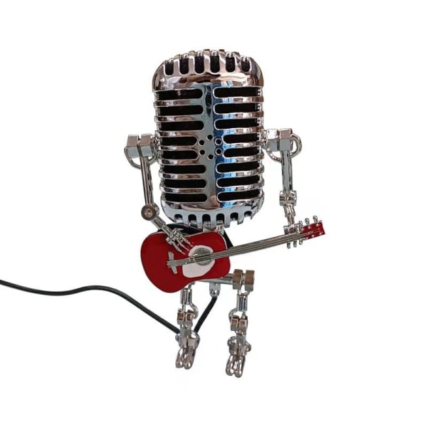 USB Retro -tyylinen mikrofoni Robottilamppu, jossa kitara Light V