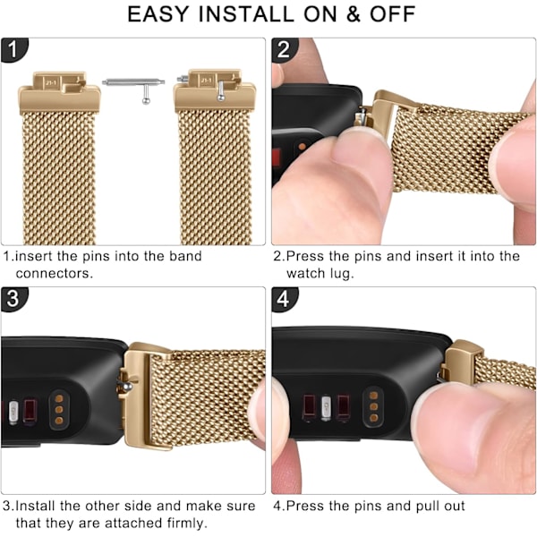 Metallband för Fitbit Inspire 2 & Fitbit Inspire HR & Inspire &