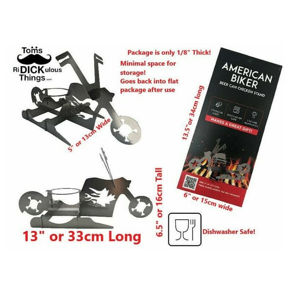 Chicken Stand Beer Amerikansk Motorcykel Grill Rustfrit Stål Stativ