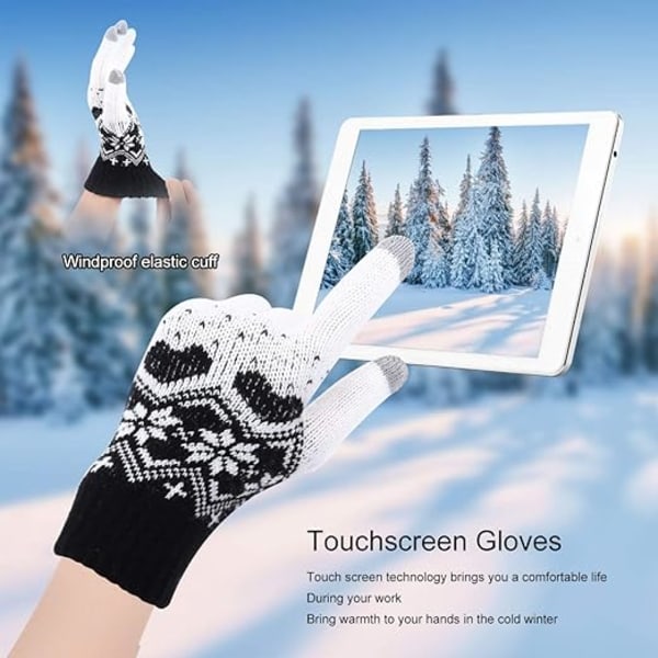 Touchscreen-handsker til kvinder 1 par vinterstrikkede handsker Touchsc