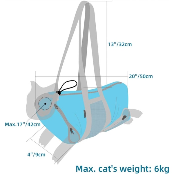 Kattbegränsningsväska - Kattbur och Groomingväska för Veterinärbesök M
