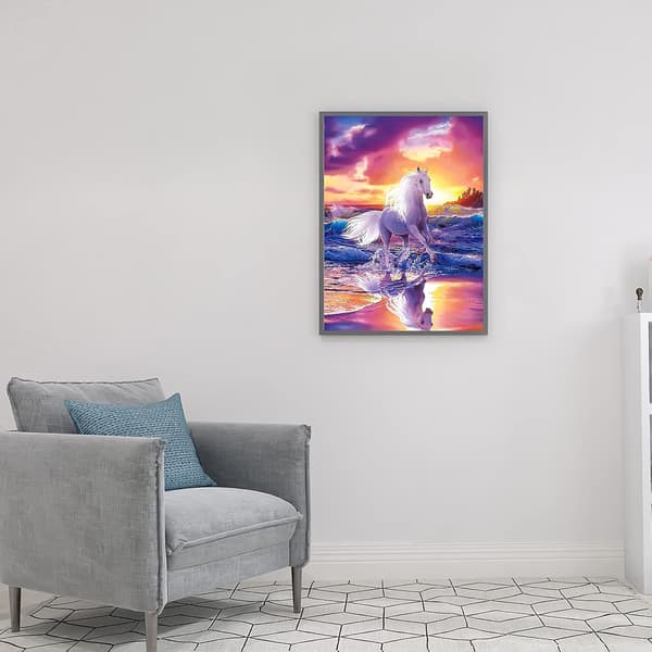(30X40cm) 5D DIY Diamantmalingssett Full Diamant Barn Voksen Hvit