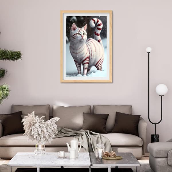 30*40CM Diamantmalingssett for voksne, katt diamantkunstsett Fu