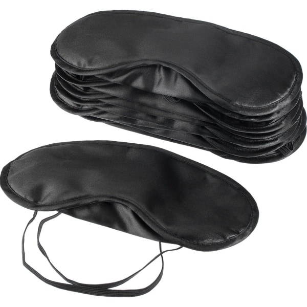 10 stykker sovemaske skyggedæksel øjenmaske med næsepude, sort