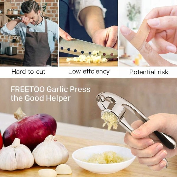 Vitlökspress Crusher Professionell Rostfritt Stål Köttkvarn Heavy Duty