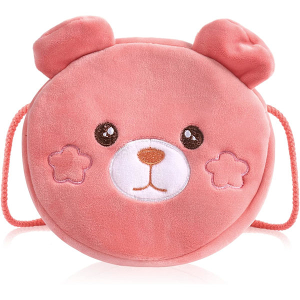Söt liten flickas handväska axelcrossbody väska plysch barn flicka