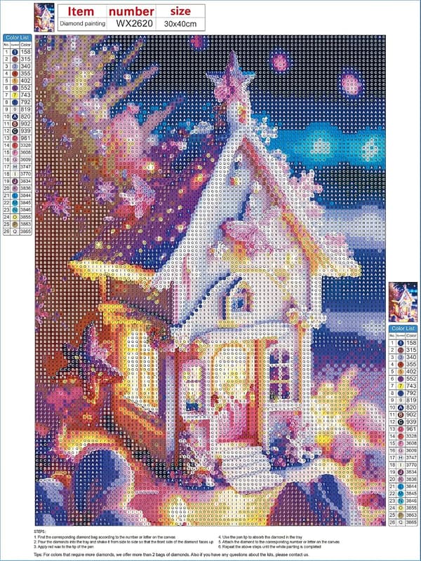 30x40cm, Diamantmålning Sagokit 5d diamantmålad strass