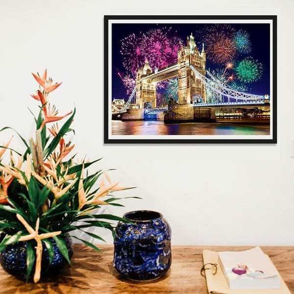DIY 5D Diamantkunstmalingssett (Bro/30x40 cm), Full Diamant A