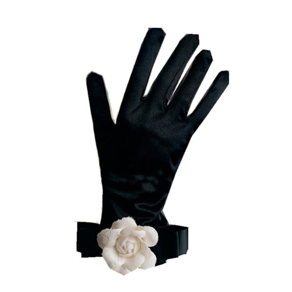Aftenhandsker brude franske vintage handsker, kjole satin sort gl