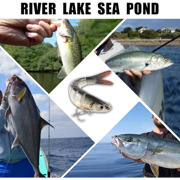 5,4 tum Bionic Slow Sinking Pike Havsfiskebete Bass Abborre Öring Fiskebete Flerledat Färsk
