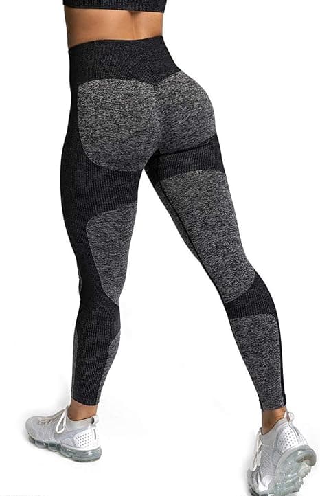 Yogabukser med høyt liv for kvinner - Basic (M-Svart)