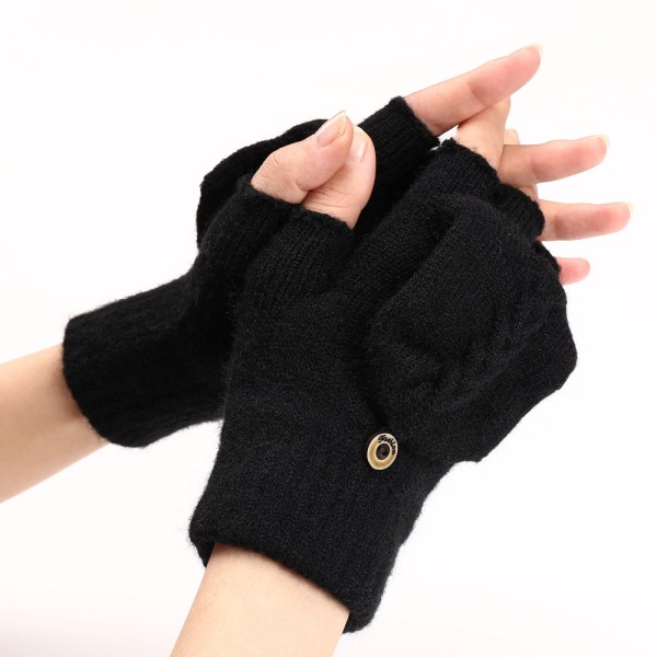 Strikkede handsker foldevanter foldehandsker med opvarmning