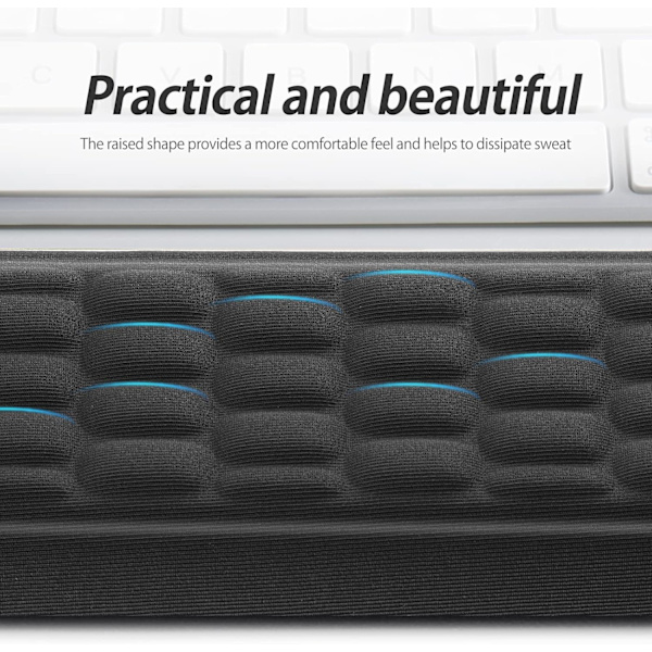 Medium Tastatur Håndledsstøtte Pude Polstret Memory Foam Håndstøtte til Kontor, Computer, Laptop, Mac, Reli