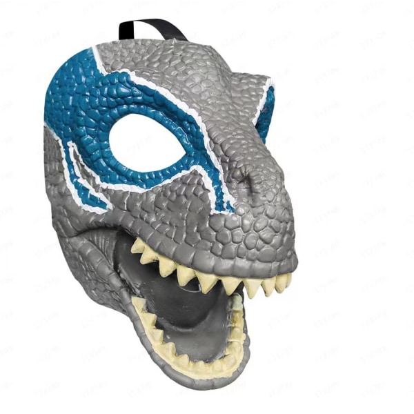 Dinosaur maske med åbne kæbe, øje og næse åbninger og sikre