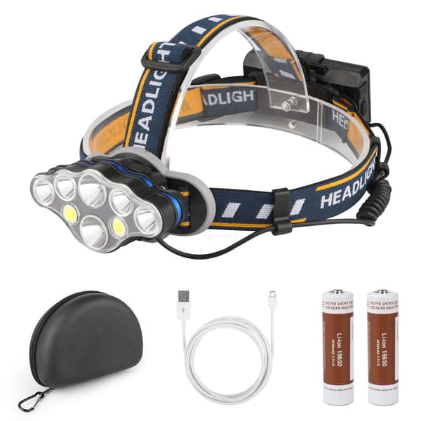 Hodelykt, 8 LED 18000 Lumen USB Oppladbar LED Hodelykt, Kraftig
